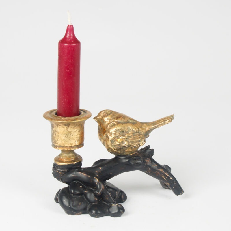 BIRD CANDLE HOLDER GOLD/DARK L Originals