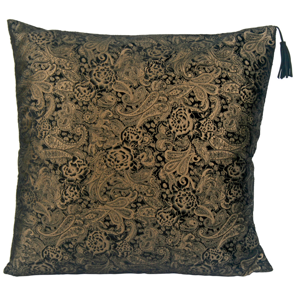 BLACK/GOLD PAISLEY FLAT VELVET 45cm COVER Originals